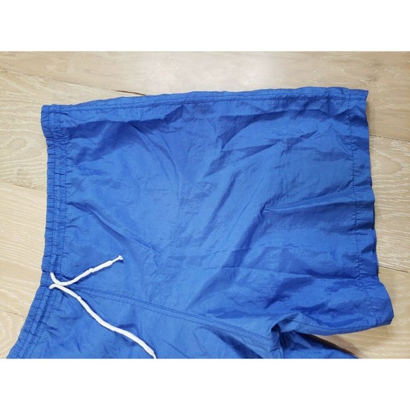 Vintage Adidas Mens XXL 2XL Spell Out Logo Blue Nylon Athletic Shorts Drawstring - Picture 3 of 7